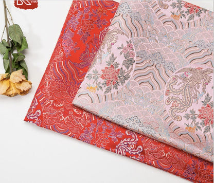 Phoenix Brocade Fabric: Sea Wave Silk Rayon Jacquard (29.5"/75cm)