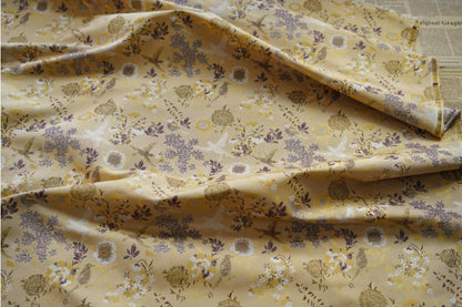 Bird Flower Jacquard Fabric: Bright Color Upholstery, Costume, Decor (60")