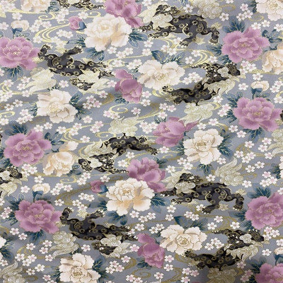 Tissu en coton à motifs floraux japonais : Matériel de couture pour kimono