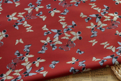 Gold Thread Butterfly Jacquard Fabric: Chinese Painting Style, 59" Wide