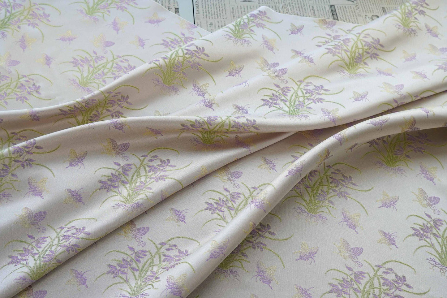 Xianglan Butterfly Brocade Fabric ��� Chinese Style Jacquard Satin for Qipao, Cheongsam, Dressmaking, Upholstery, Costume, DIY Craf"W