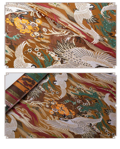 Kirin Nishijin Silk Brocade Fabric: Colorful Japanese Upholstery, Costume, Handbag - 29.5" Wide