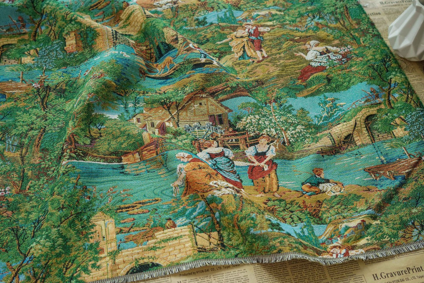 Jacquard Woven Fabric: Oil Painting Pattern, 50% Cotton (59"W)