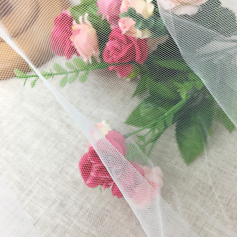 Ivory Tulle Fabric: Stiffened Nylon Veil, Prom & Costume Fabric (118" Wide)