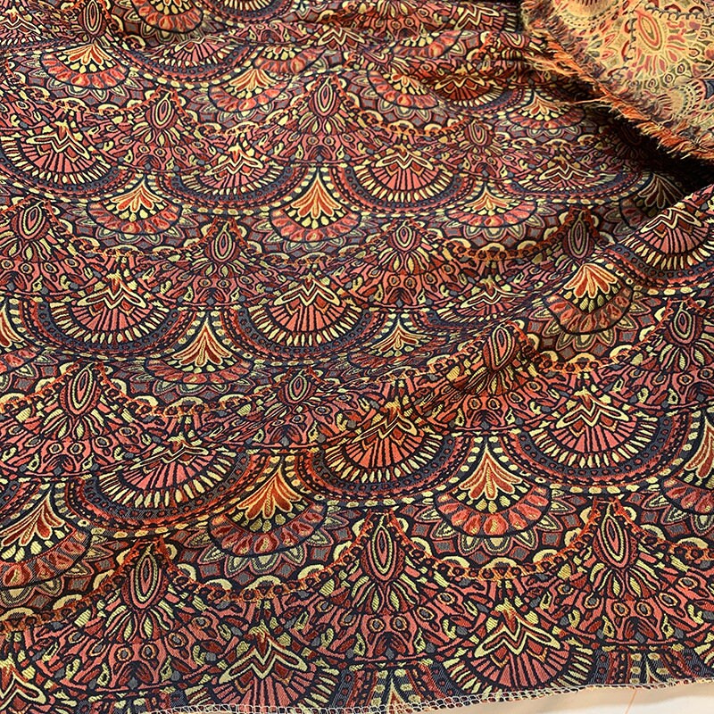 Paisley Jacquard Fabric: Ethnic Style Woven Upholstery, 57" Wide