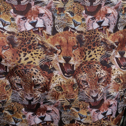 Tissu jacquard léopard tigre : revêtement d’ameublement tissé en relief, 152 cm de large