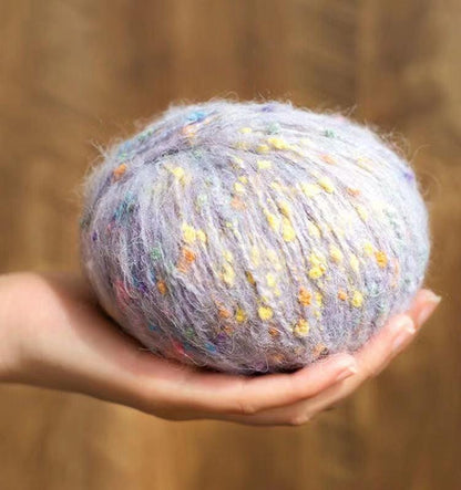 Rainbow Mohair Silk Yarn: Hand-Dyed Lace Knitting, Crochet, Weaving