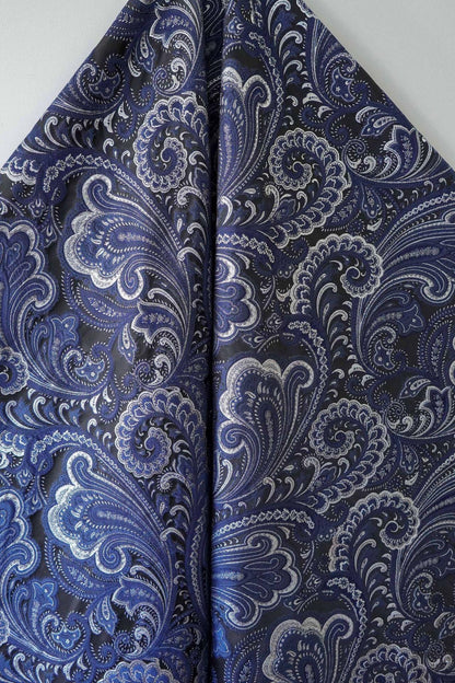French Abstract Floral Jacquard Fabric: Gold Thread Embossed Woven - 63"W