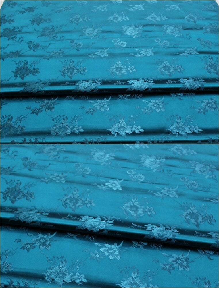 Floral Brocade Fabric: 29.5" Wide Satin Blend for Sewing