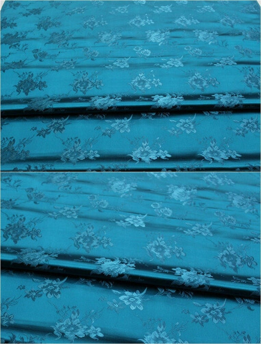 Tissu brocart à motifs floraux : mélange satiné de 75 cm de large pour la couture