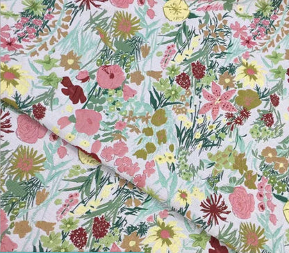 Floral Jacquard Fabric: Yarn-Dyed Rayon Polyester Blend, 55" Wide