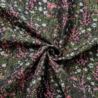 Reversible Floral Jacquard Fabric: Pink Flower Pattern, 55" Wide