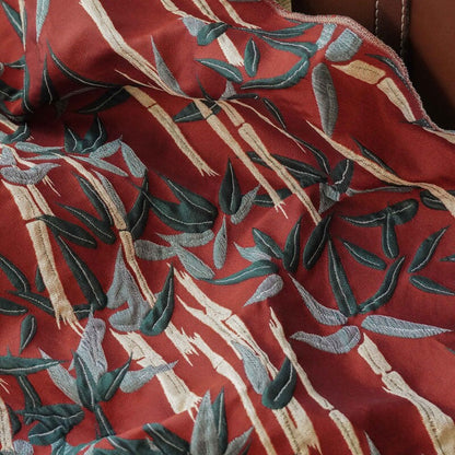 Tissu jacquard en bambou tissé : style peinture à l’huile, 152 cm de large