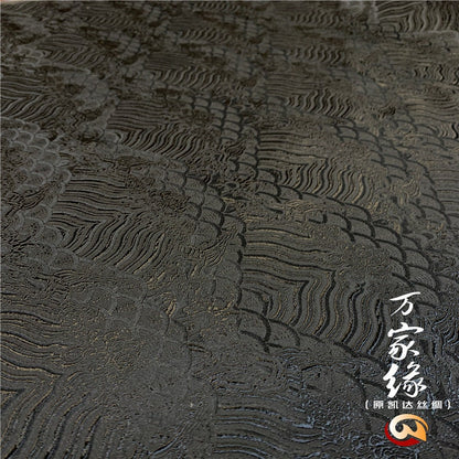 Wave Silk Brocade Fabric: Jacquard Damask, Upholstery & Costume (29.5"W)