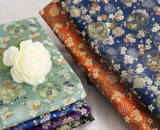 Floral Jacquard Silk Brocade Fabric: Modern Asian Design