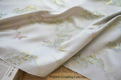 Gold Thread Jacquard Fabric: 3D Texture Upholstery, Costume, Decor - 59"W