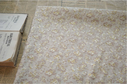 Gold Thread Floral Jacquard Fabric: 3D Texture, 60" Wide