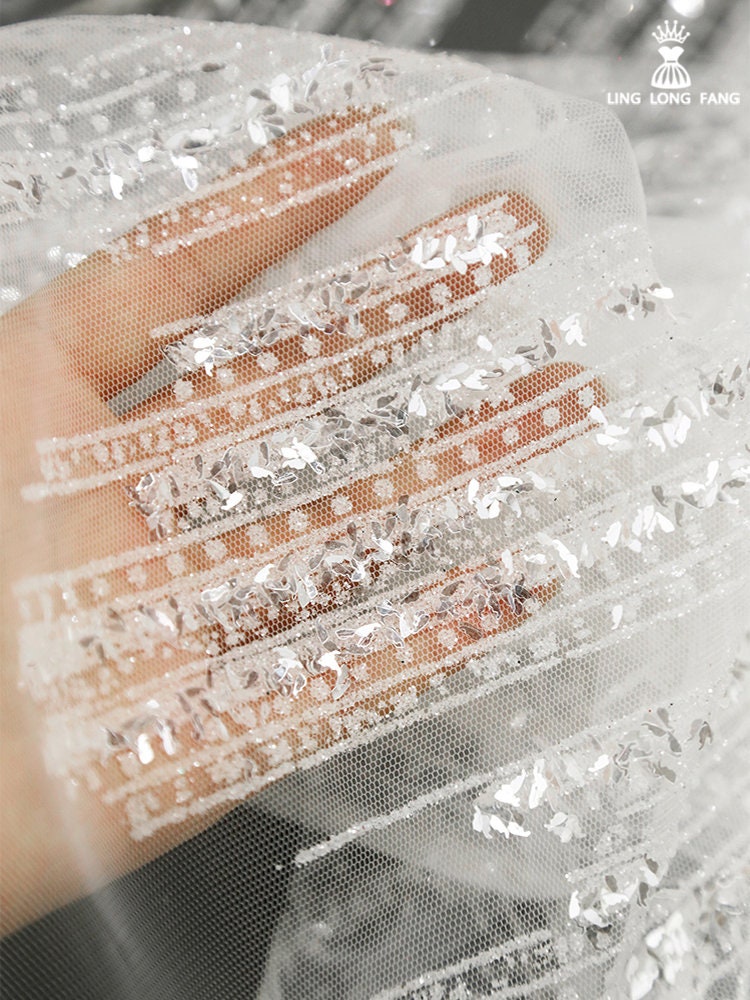 Metallic Foil Mesh Fabric, Ethnic Style, Costume, Decor - 60"
