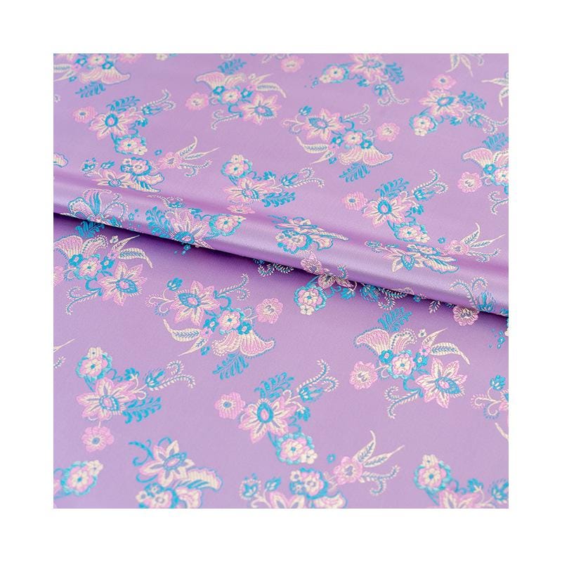 Lilac Silk Brocade Fabric: Floral Jacquard, Cheongsam Sewing Material