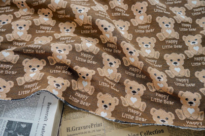Bear Jacquard Fabric, 60/40 Poly Cotton Blend, 59" Wide
