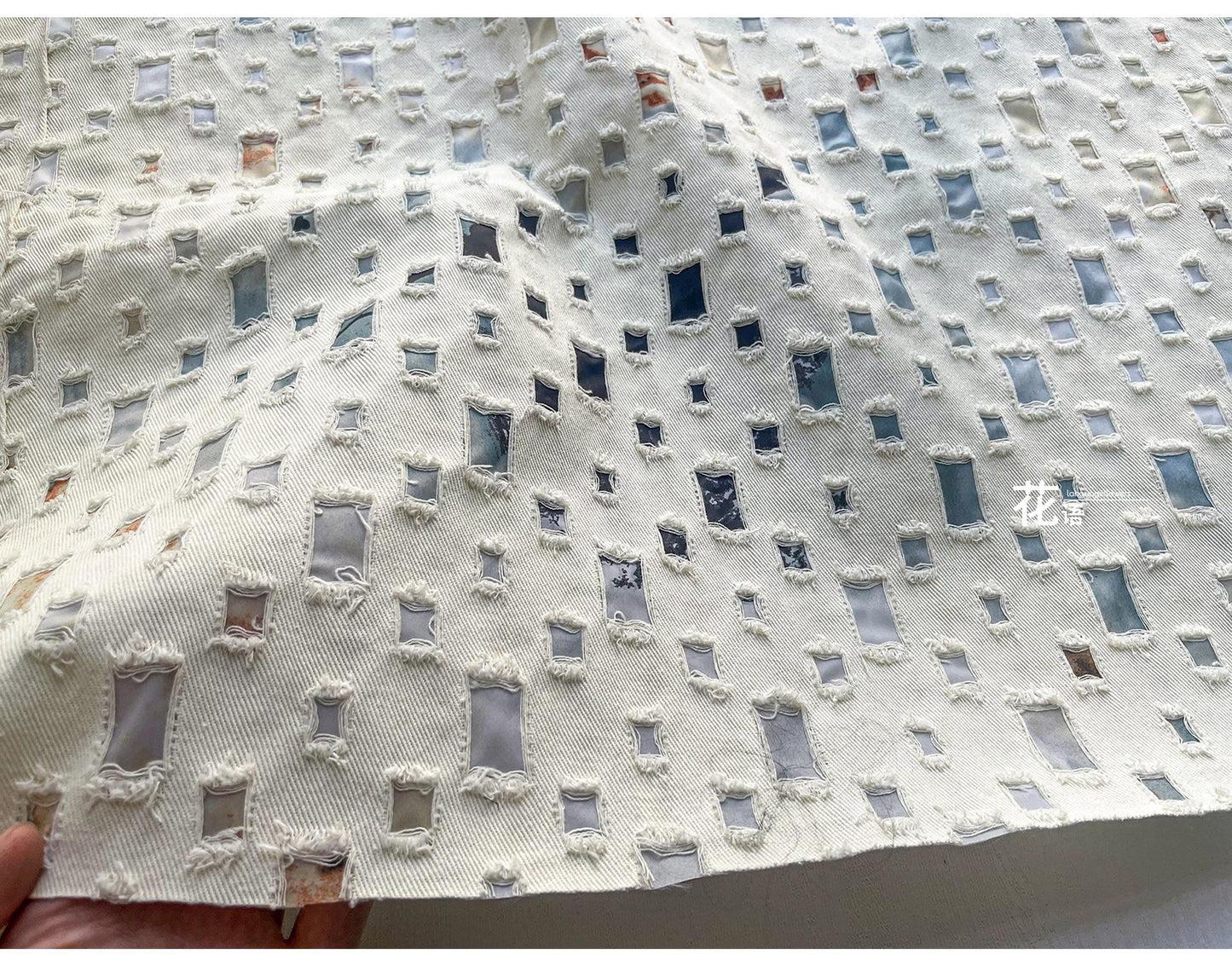 Jacquard Weave Denim Fabric: 3D Cotton for Sewing, Quilting, Upholstery, 57"Wide