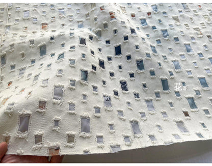 Jacquard Weave Denim Fabric: 3D Cotton for Sewing, Quilting, Upholstery, 57"Wide