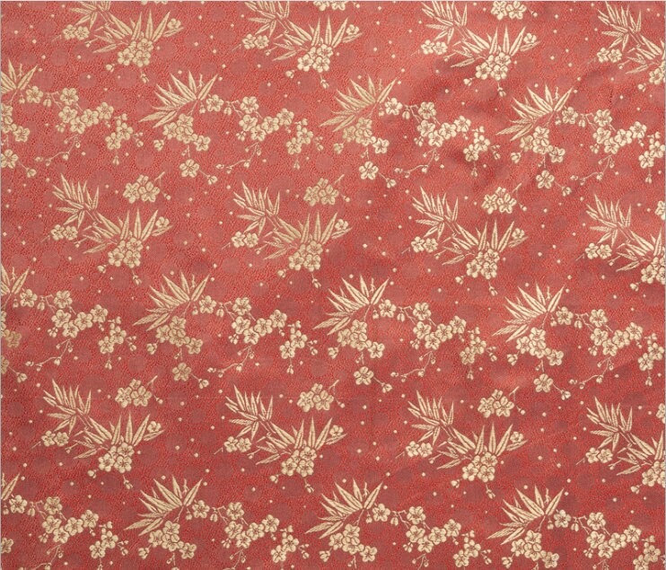 Cherry Blossom Brocade Fabric: Bamboo Jacquard, Renaissance Sewing, Upholstery (by the Meter)