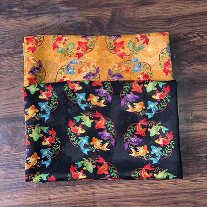 Colorful Fish Jacquard Fabric ��� Silk Ble" Wide