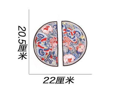Embroidered Double Fish Patch: Ethnic Style Clothing Decor