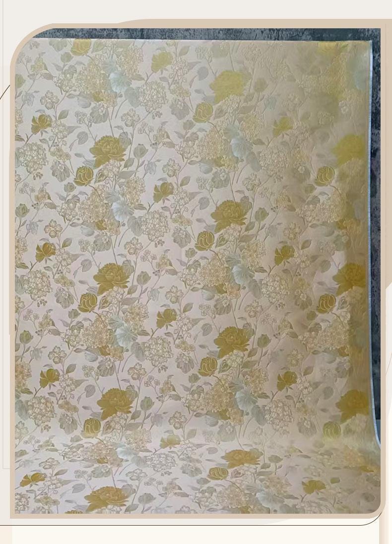 Tissu jacquard brocart lotus Song ��� Artisanat, patchwork, matelassage, sacs et plus encore