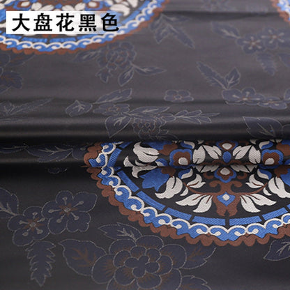 Tissu brocart jacquard bleu sarcelle : robe mongole chinoise, 75 cm de large