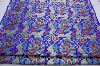 Floral Brocade Fabric: Chinese Style Jacquard Silk Rayon Blend