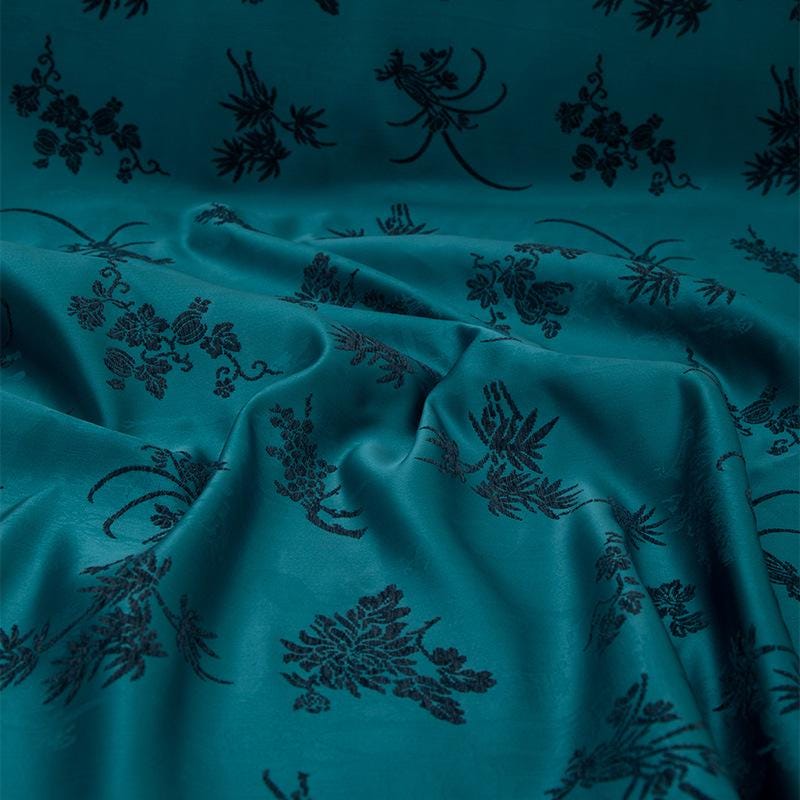 Jacquard Velvet Satin Fabric: Japanese Wedding Drapery, 58"W - By The Meter