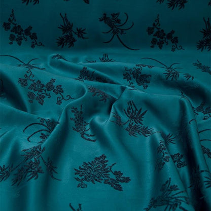 Jacquard Velvet Satin Fabric: Japanese Wedding Drapery, 58"W - By The Meter