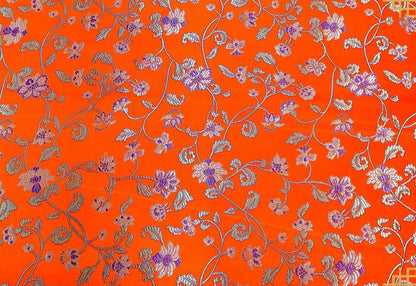 Floral Brocade Fabric: Rayon Nylon Blend, 45" Wide