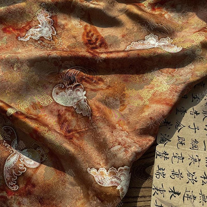Tissu de soie Butterfly Dream - Jacquard Xiangyun Gambiered Canton Gauze, 150 cm de large