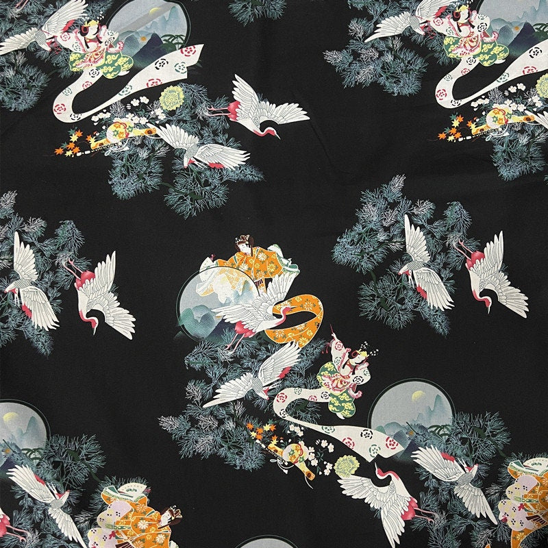 Tissu en coton à motif Dunhuang : tissu de couture chinois pour kimonos et ameublement