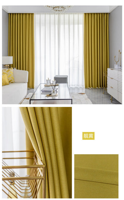 Blackout Curtain Fabric: Double-Sided Cotton Linen, Sunshade Insulation