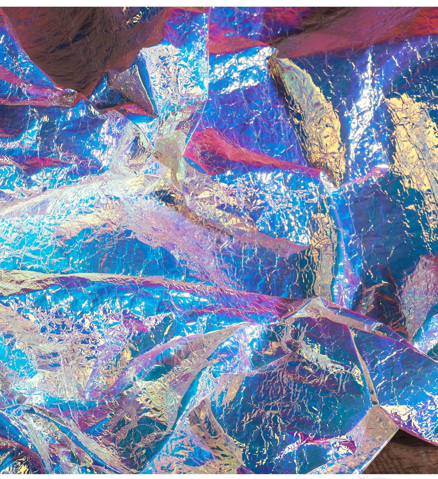 Tissu TPU irisé : texture froissée laser Symphony, 135 cm de large