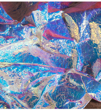 Tissu TPU irisé : texture froissée laser Symphony, 135 cm de large