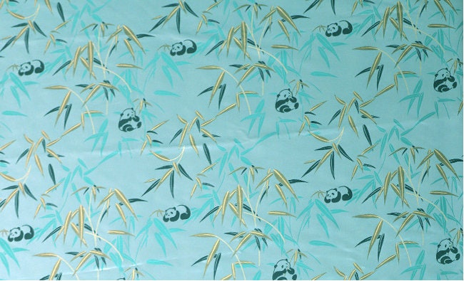 Tissu brocart de bambou Panda : Couture et ameublement de créateur, 150 cm de large