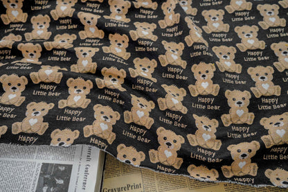 Bear Jacquard Fabric, 60/40 Poly Cotton Blend, 59" Wide
