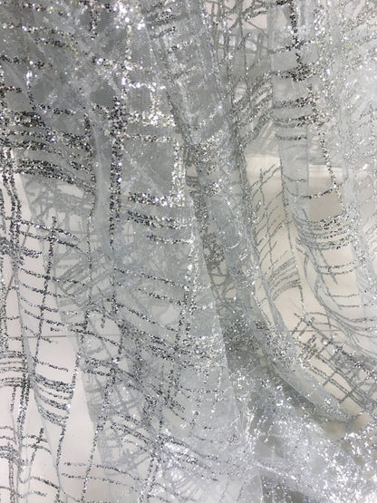 Bronzing Square Mesh Fabric, Shiny Glitter Wedding Costume Dress, 55"W