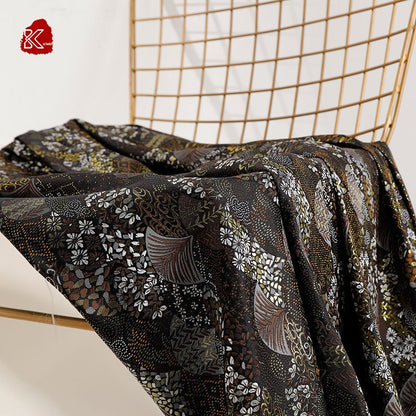 Tissu des éventails japonais Nishijin : Brocart jacquard de soie et rayonne