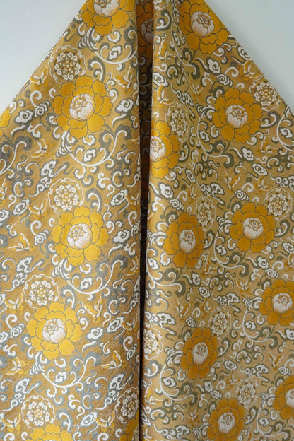 Jacquard Lotus & Butterfly Fabric: Autumn/Winter Vest Material, 59" Wide