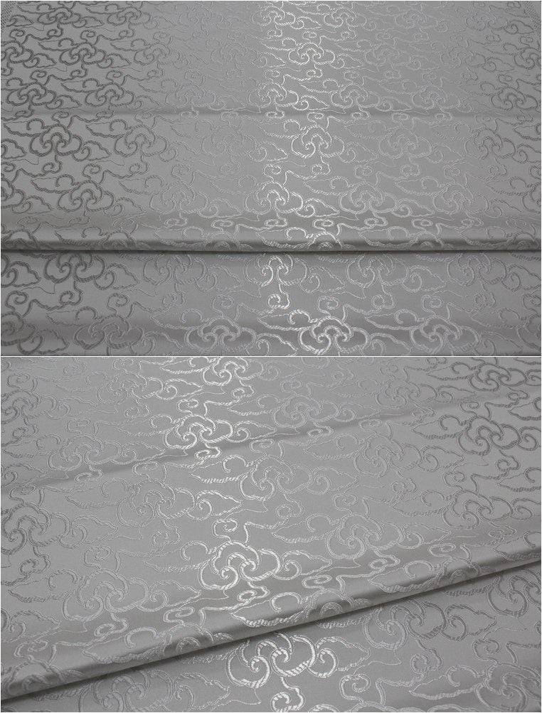Cloud Brocade Fabric: Silk Rayon Jacquard, Costume Dress Material