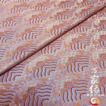 Wave Silk Brocade Fabric: Jacquard Damask, Upholstery & Costume (29.5"W)