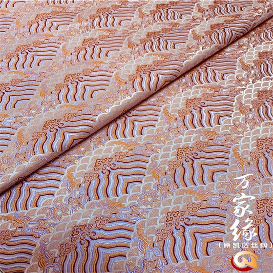 Tissu brocart de soie ondulé : Jacquard damassé, ameublement et costume (29,5 po L)