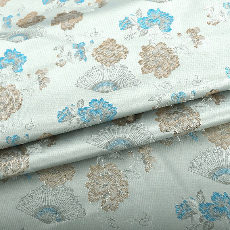 Floral Silk Brocade Fabric: 59"W Cheongsam Costume Material