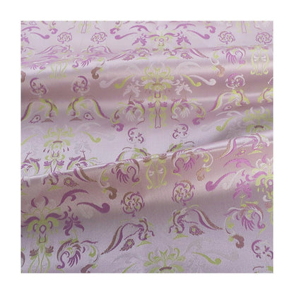 Tissu brocart floral rose et violet : 59 pouces, motif floral zen, pour ameublement